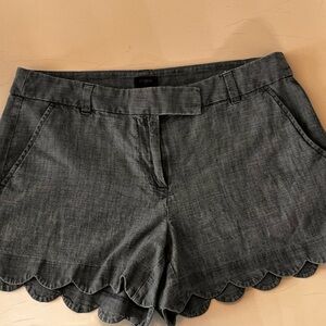 J. Crew chambray Scalloped Shorts size 10